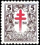Spain - 1947 - Pro Tuberculous - 5 CTS - Brown - Spain, Pro Tuberculosos - Edifil 1017 - Pro Tuberculosis. Red Cross of Lorraine - 0